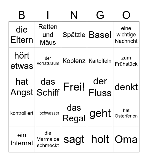 Blinder Passagier: Kap. 1-3 Bingo Card