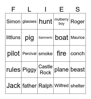 Lord of the....... Bingo Card