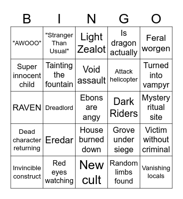 Duskwood Bingo Card