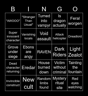 Duskwood Bingo Card