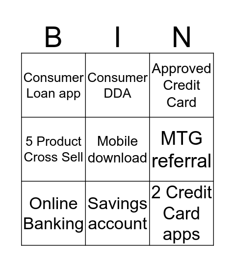 Banker's Bingo! Bingo Card