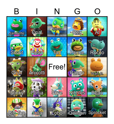 LilSimsie Animal Crossing Bingo Card Bingo Card