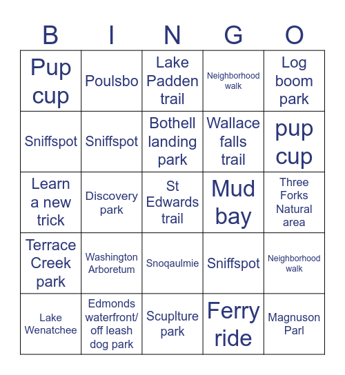 Dino & Shree Bingo Card