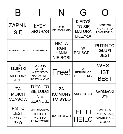 MYSZKOWE BINGO Card