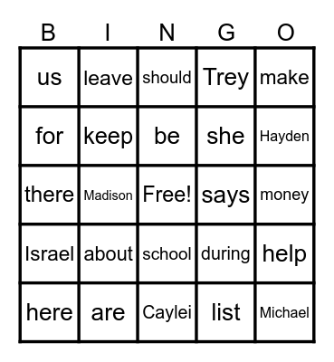 Laws Keep Us Safe Vocabulary Bingo Card
