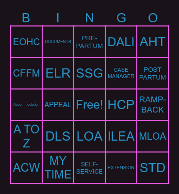 HIBAHS-HUSTLERS BINGO Card