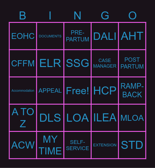 HIBAHS-HUSTLERS BINGO Card