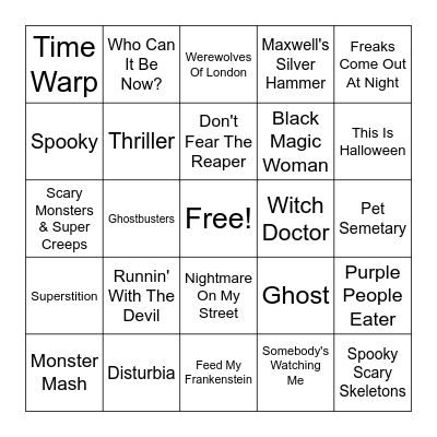 Halloween Bingo Card