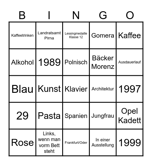 Geburtstagsbingo Card