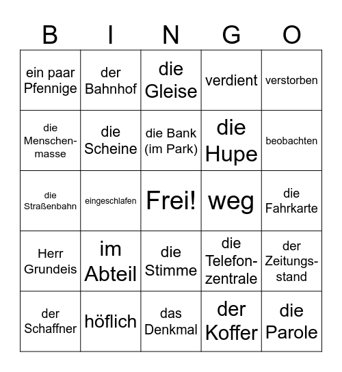 Emil, Kapitel 1-8 Bingo Card