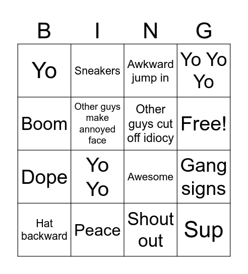 Marvel Douchebag Bingo Card