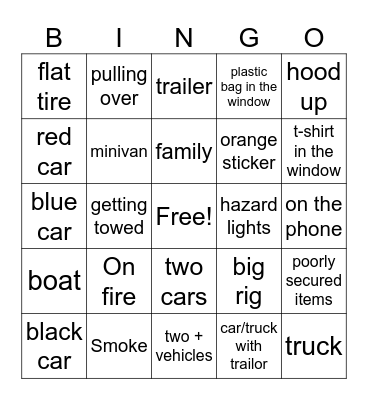 BREAKDOWN BINGO Card