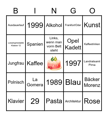 Birthday Bingo Card