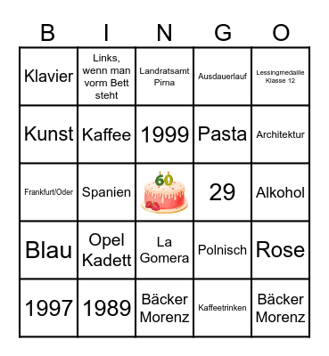 Birthday Bingo Card