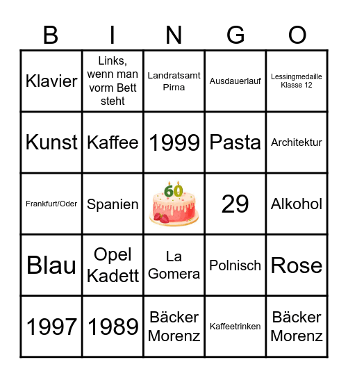 Birthday Bingo Card