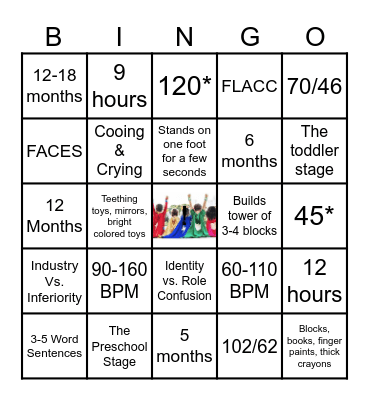 Child Health Bingo Card