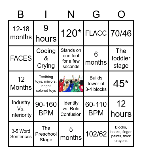 Child Health Bingo Card