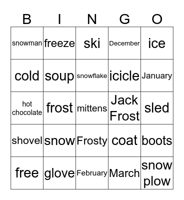 Winter  Bingo Card