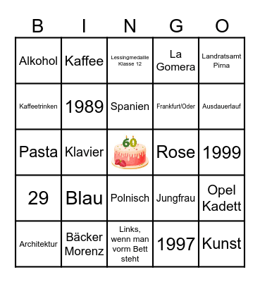Birthday Bingo Card