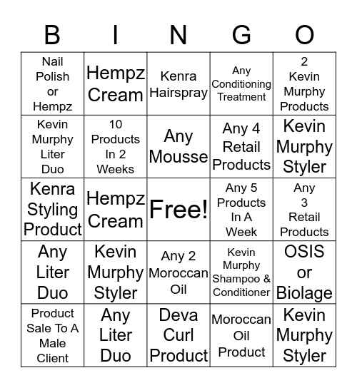 M.O.C.A Retail Bingo Card