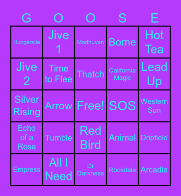 West Coast Fall 2023 Bingo Card