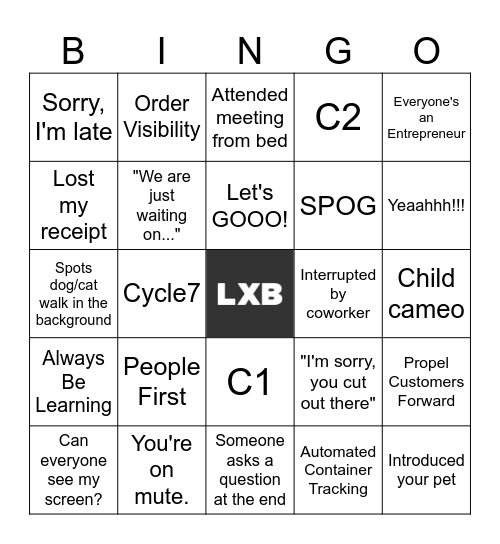 LXBingo Card