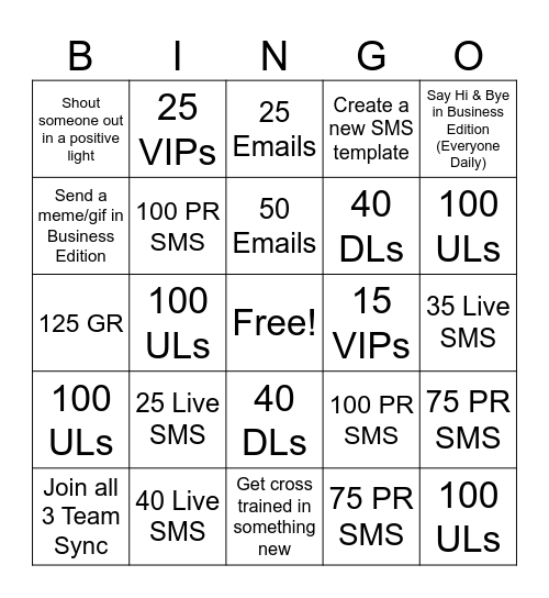 Group D – Misty C, Brenda, Alex P, Clay, Nina Bingo Card
