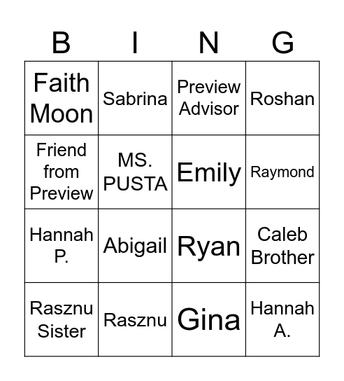 UF Bingo (wild sighting) Bingo Card