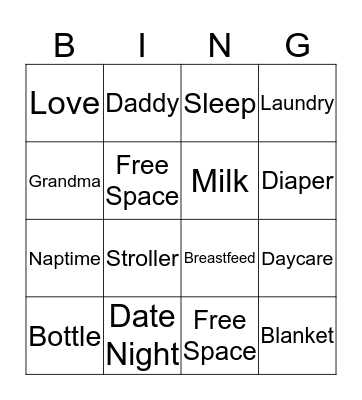 BABY Bingo Card