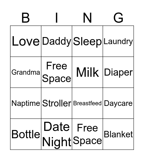 BABY Bingo Card