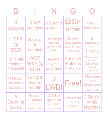 LWP Miami Bingo! Bingo Card