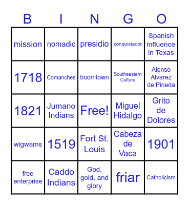 7th Grade 2nd 6 Weeks Bingo Card