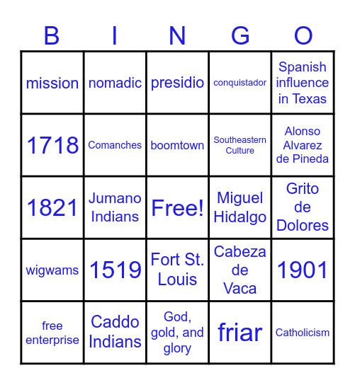 7th Grade 2nd 6 Weeks Bingo Card