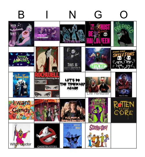 Halloween Music Bingo Card