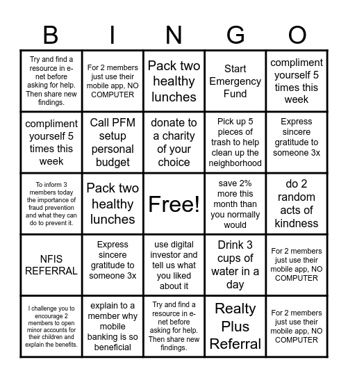 SPOUTS SPRING Bingo Card