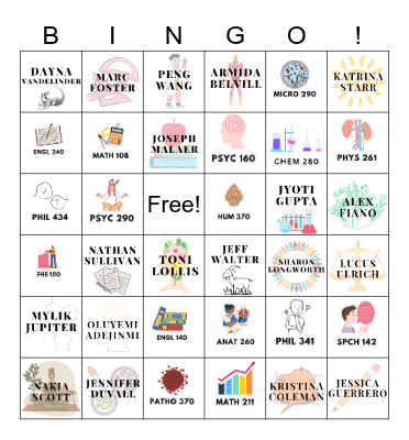 General Education Bingo Card