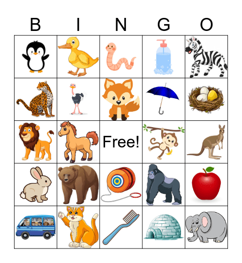 Beginning Sound Bingo Card