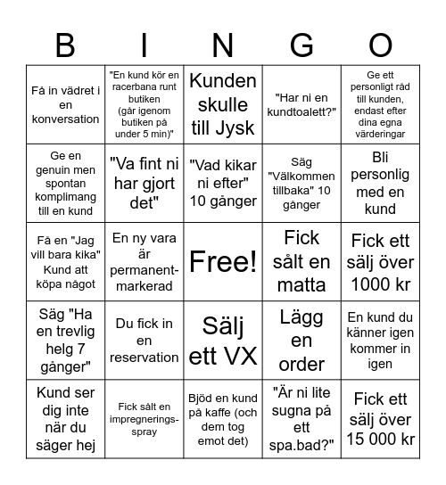 Trademax Kållered Bingo Card