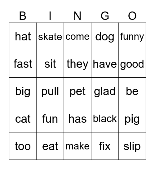 Week 4 Vocabulary & Review Bingo Card