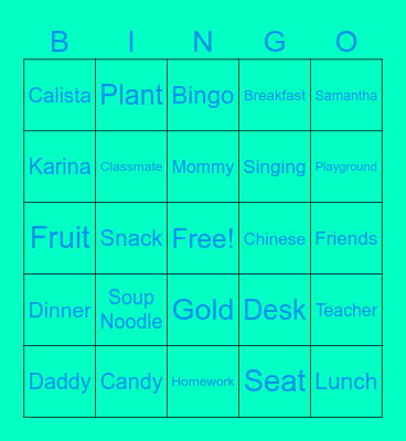 Karina's Bingo Card