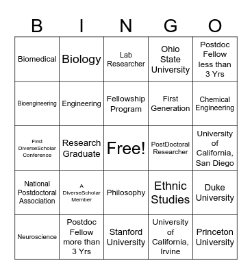 DivSch23 Bingo Card