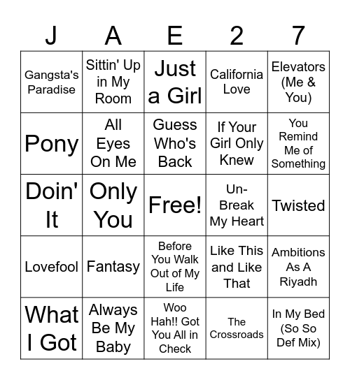 Hits of '96 for Jae Bingo Card