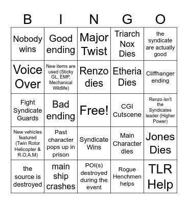 Mythica Chapter 5 Season 5 Event Bingo Card