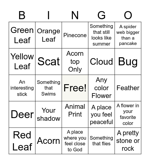 Equinox Bingo Card