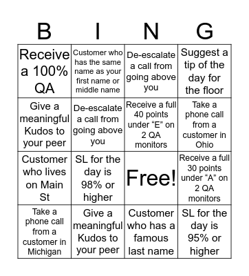 RD March Team Bingo Card