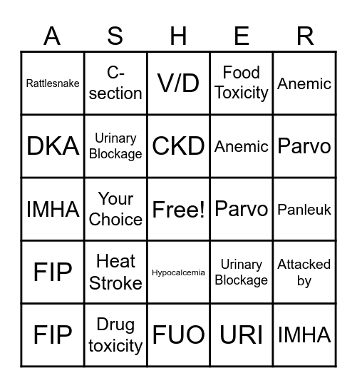 Inpatient Bingo Card