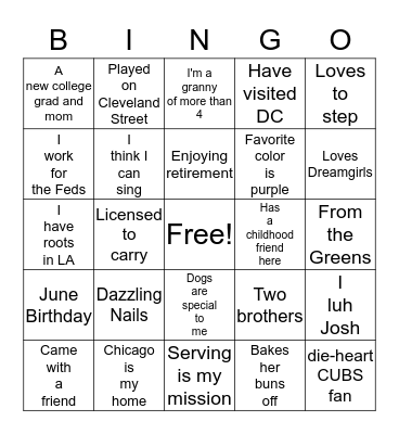 Colorful Ladies2 Bingo Card