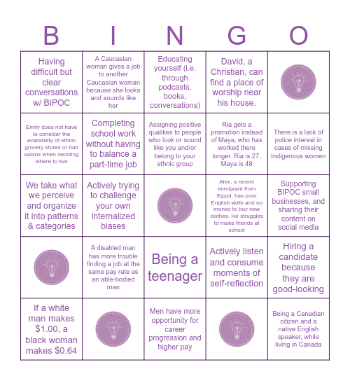 WIS EDI Bingo Card