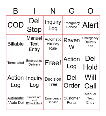 Suburban Propane Bingo Card