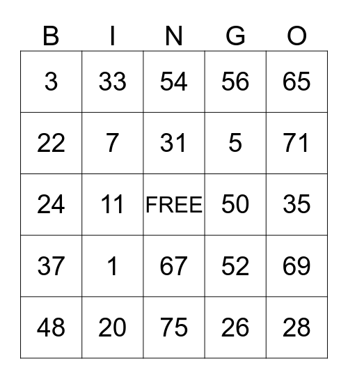 Stepping  Stones  Bingo! Bingo Card